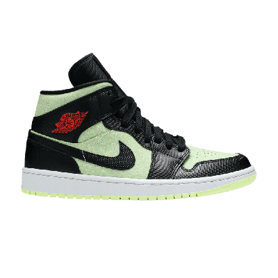 Pre-owned Air Jordan Wmns  1 Mid Se 'black Barely Volt'