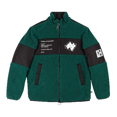 Pre-owned Off-white Polar Fleece Jacket 'green/white'