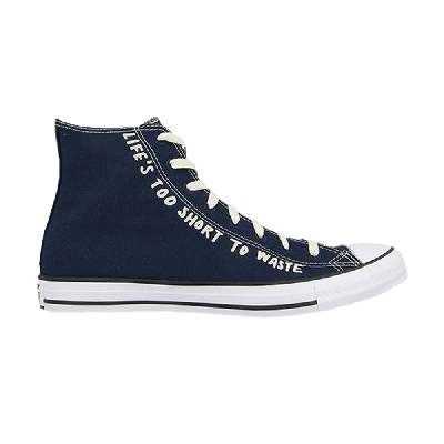 Pre-owned Converse Chuck Taylor All Star High 'life's Too Short To Waste' In Blue