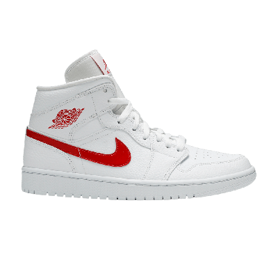 Pre-owned Air Jordan Wmns  1 Mid 'white University Red'