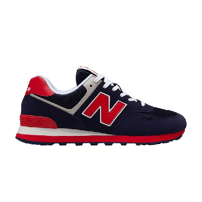 Pre-owned New Balance 574 'pigment Team Red' In Blue