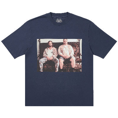 Pre-owned Palace Dude T-shirt 'navy' In Blue