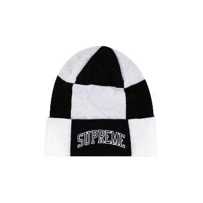 Pre-owned Supreme Checkerboard Beanie 'white'