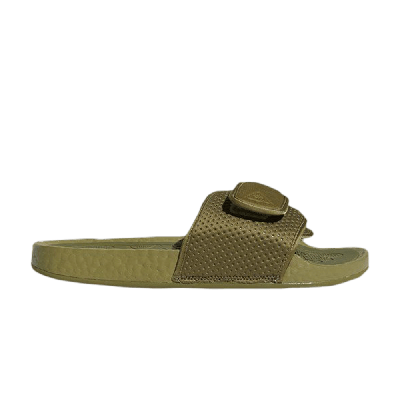 Pre-owned Adidas Originals Pharrell X Boost Slides 'olive Cargo' In Green