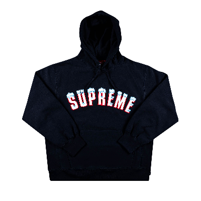 Pre-owned Supreme Icy Arc Hooded Sweatshirt 'navy' In Blue