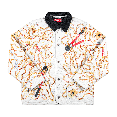 Pre-owned Supreme Chains Quilted Jacket 'white'