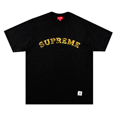 Pre-owned Supreme Plaid Appliqué Short-sleeve Top 'black'