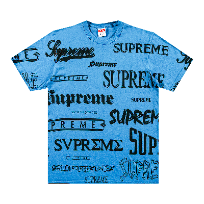 Pre-owned Supreme Kids'  Multi Logo Tee 'bright Blue'