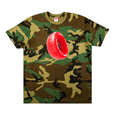 Pre-owned Supreme Tire Tee 'woodland Camo' In Multi-color