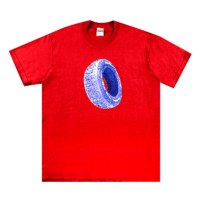Pre-owned Supreme Tire Tee 'cardinal' In Red