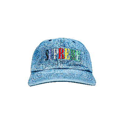 Pre-owned Supreme Multi Color Logo 6-panel 'light Denim' In Blue