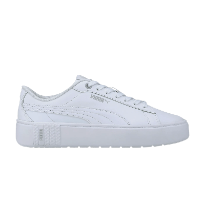 Pre-owned Puma Wmns Smash Platform V2 'triple White'