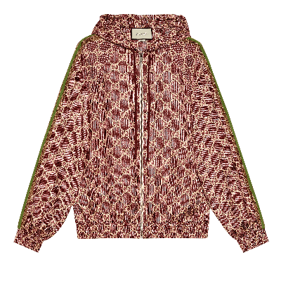 Pre-owned Gucci Logo Silk Jacket 'sweet Berries/rose' In Red