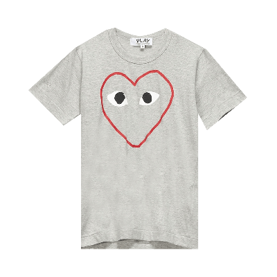 Pre-owned Comme Des Garçons Play Logo Print Tee 'grey'