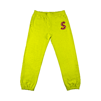 Pre-owned Supreme S Logo Sweatpant 'acid Green'