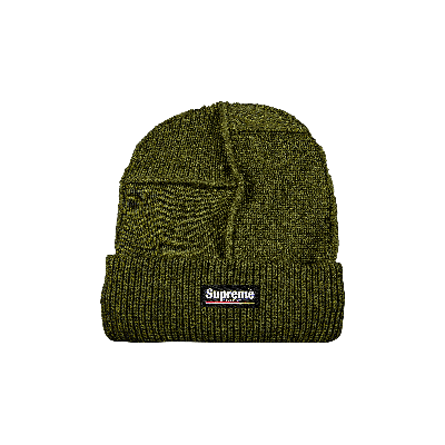 Pre-owned Supreme Paneled Seam Beanie 'olive' In Green