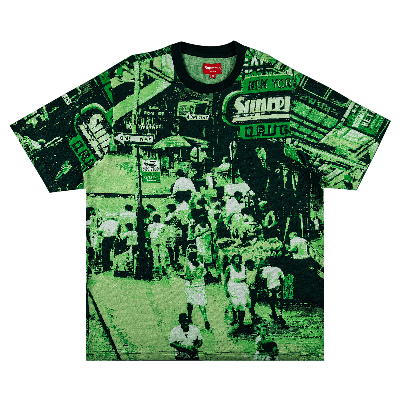 Pre-owned Supreme Street Scene Jacquard Short-sleeve Top 'green'