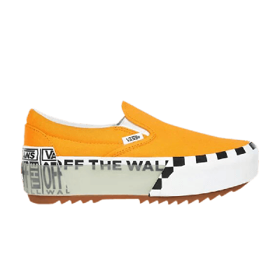 Pre-owned Vans Classic Slip-on Stacked 'logo Stack - Bright Marigold' In Orange