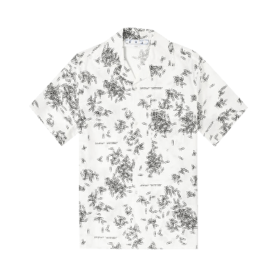 Pre-owned Off-white Allover Paperclip Print Holiday Shirt 'white/black'