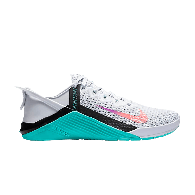 Pre-owned Nike Wmns Metcon 6 Flyease 'grey Oracle Aqua' In White