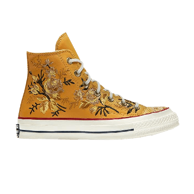 Pre-owned Converse Wmns Chuck 70 High 'parkway Floral Embroidery - Turmeric Gold'