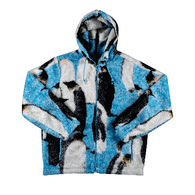 Pre-owned Supreme Penguins Hooded Fleece Jacket 'blue'