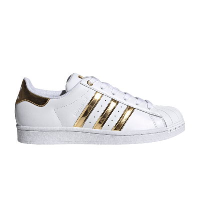 Pre-owned Adidas Originals Wmns Superstar Metal Toe 'white Gold Metallic'