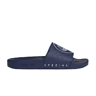 Pre-owned Adidas Originals Adilette Spzl Slides 'dark Blue'