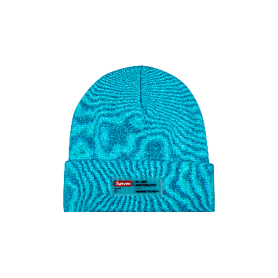 Pre-owned Supreme Clear Label Beanie 'cyan' In Blue