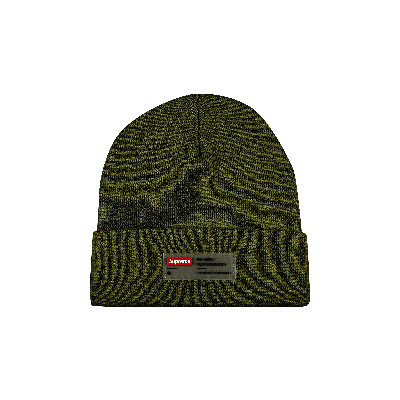 Pre-owned Supreme Clear Label Beanie 'olive' In Green