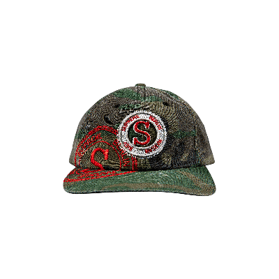 Pre-owned Supreme Stamp 6-panel 'woodland Camo' In Multi-color