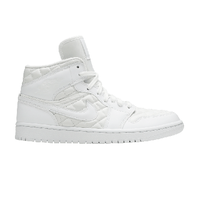 Pre-owned Air Jordan Wmns  1 Mid Se 'white Quilted'