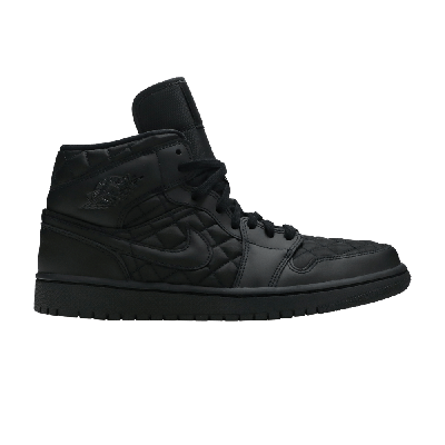 Pre-owned Air Jordan Wmns  1 Mid Se 'black Quilted'