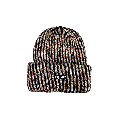 Pre-owned Supreme Rainbow Knit Loose Gauge Beanie 'black'