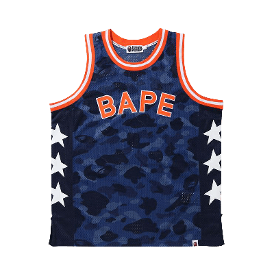 Pre-owned Bape Color Camo  Basketball Tank Top 'navy' In Blue