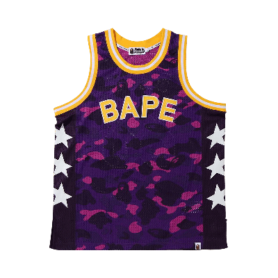 Pre-owned Bape Color Camo  Basketball Tank Top 'purple'