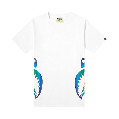 Pre-owned Bape Rainbow Side Shark Tee 'white'