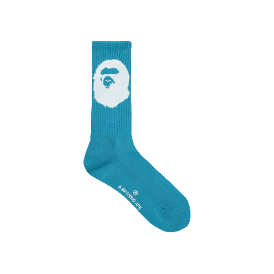 Pre-owned Bape Big Ape Head Socks 'blue'