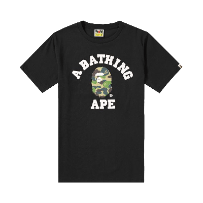 Pre-owned Bape Abc Camo College Tee 'black/green'