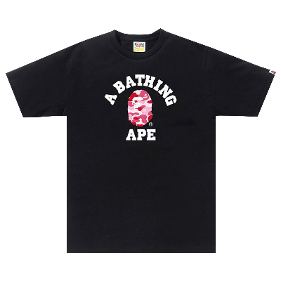 Pre-owned Bape Abc Camo College Tee 'black/pink'