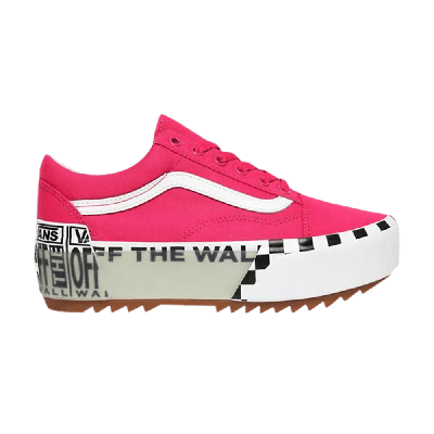 Pre-owned Vans Old Skool Stacked 'logo Stack - Cabaret' In Red