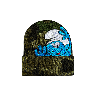 Pre-owned Supreme X Smurfs Beanie 'woodland Camo' In Multi-color