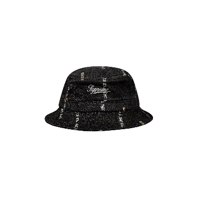 Pre-owned Supreme Logo Stripe Jacquard Denim Crusher 'black'