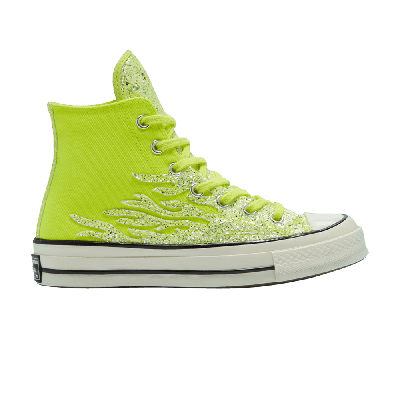 Pre-owned Converse Wmns Chuck 70 High 'archival Glitter Flame - Lemon Venom' In Green