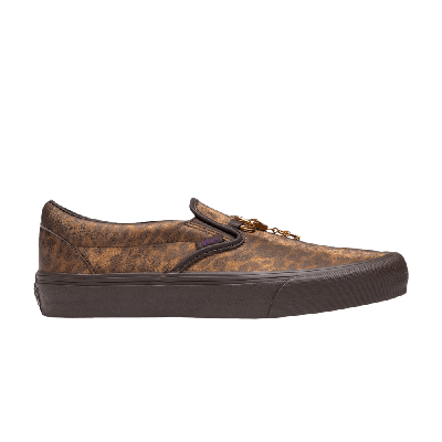 Pre-owned Vans Needles X Vault Classic Slip-on V 'animal Print - Brown'