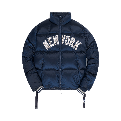 Pre-owned Kith Kids'  For Major League Baseball New York Yankees Midi Puffer Jacket 'navy' In Blue