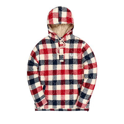 Pre-owned Kith Watts Flannel Quilted Hoodie 'ivory/multi' In Multi-color