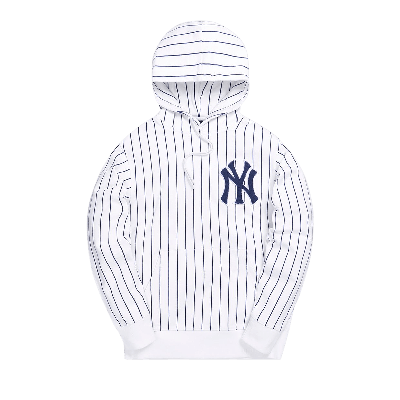 Pre-owned Kith For Major League Baseball New York Yankees Striped Hoodie 'white'