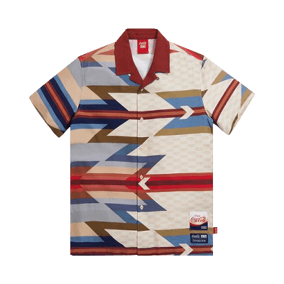 Pre-owned Kith X Coca-cola X Pendleton Camp Collar Shirt 'maroon/multi' In Red