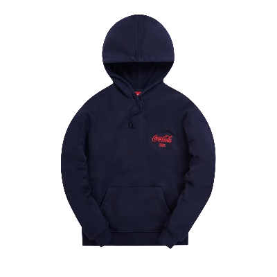 Pre-owned Kith X Coca-cola Ribbon Logo Hoodie 'navy' In Blue